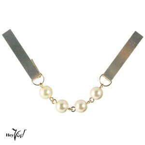 Pearl Sweater Guard Collar Clip Gold Tie Clip Free Organza Gift Bag - Hey Viv